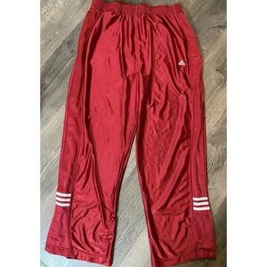 Vintage Red Adidas Tear away Button Up Track Pants Size Xl